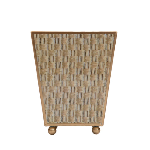 Woven Enameled Square Cachepot Planter - Avail 11/11