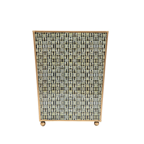 Grey Enameled Waste can for Bathroom  / Home Office / Bedroom / Vanity / Garbage Can/ wastebasket made with High Quality Metal - designed by Jaye's Studio - The Woven Collection