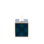 Sussex Plaid Enameled Tissue Box Cover - Avail 09/21