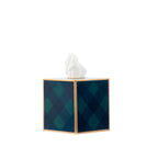 Sussex Plaid Enameled Tissue Box Cover - Avail 09/21