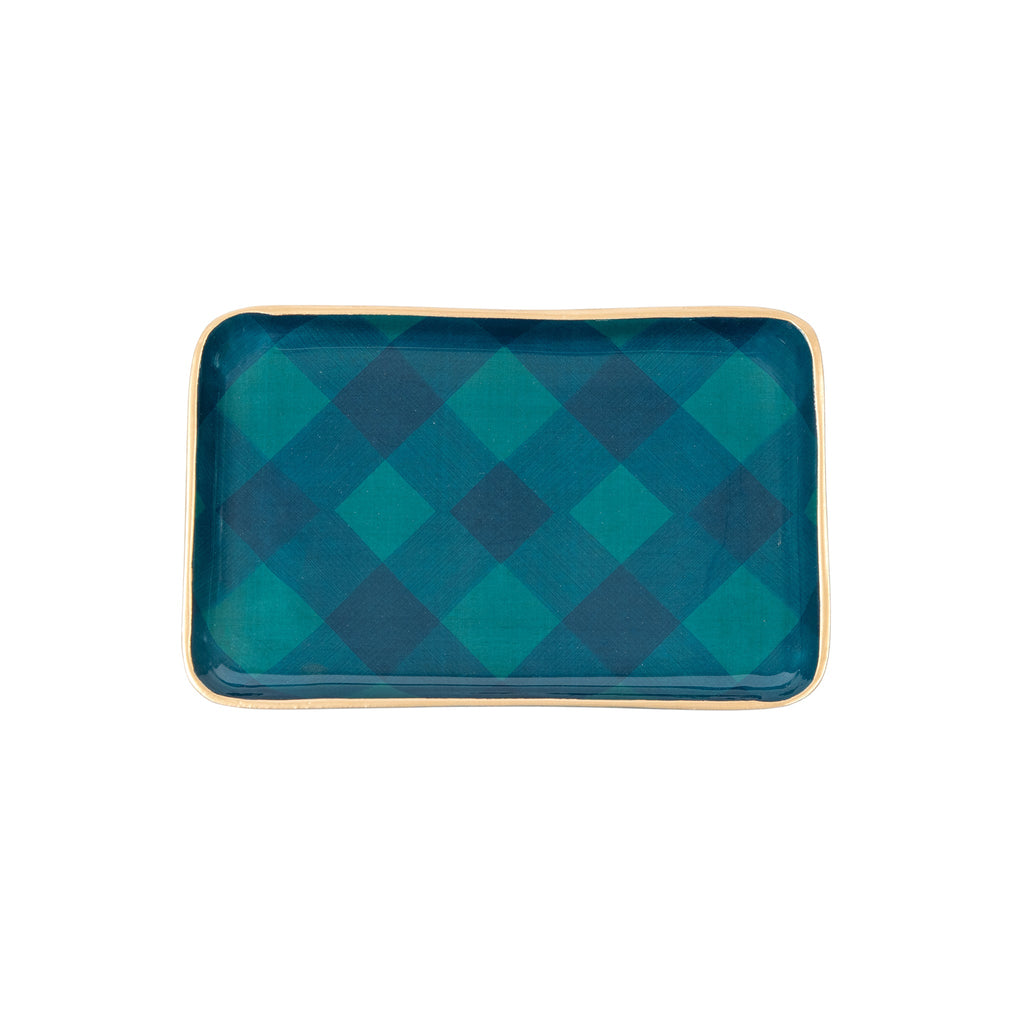 Sussex Plaid Enameled Parlor Tray - Avail 09/21