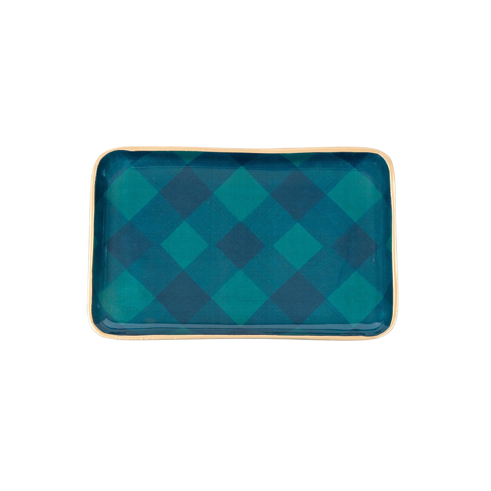 Sussex Plaid Enameled Parlor Tray - Avail 09/21