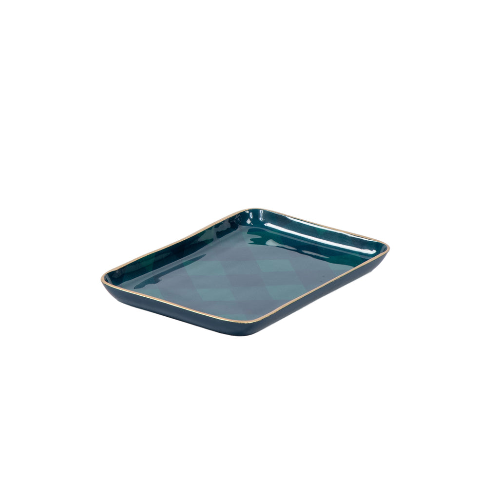 Sussex Plaid Enameled Parlor Tray - Avail 09/21