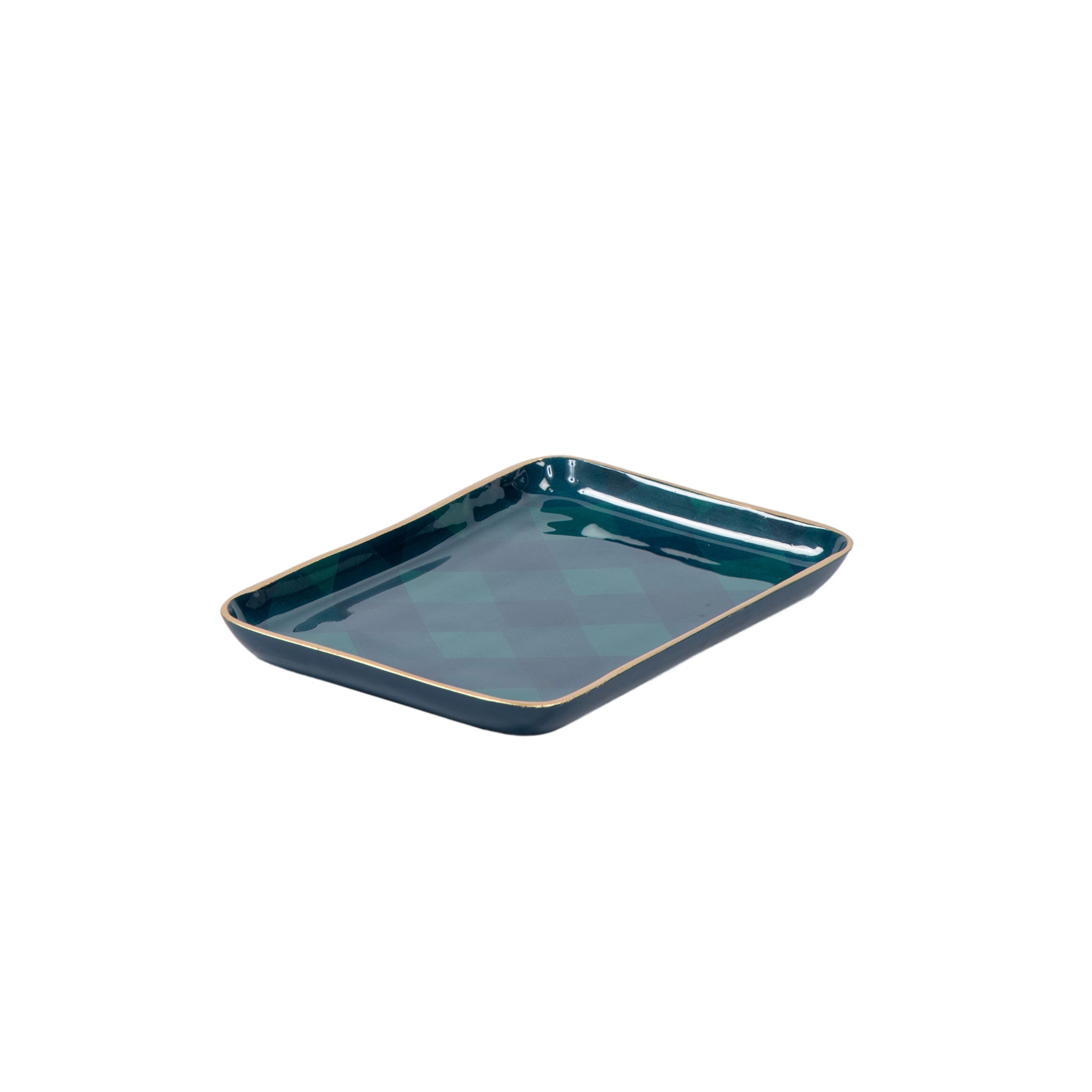 Sussex Plaid Enameled Parlor Tray - Avail 09/21