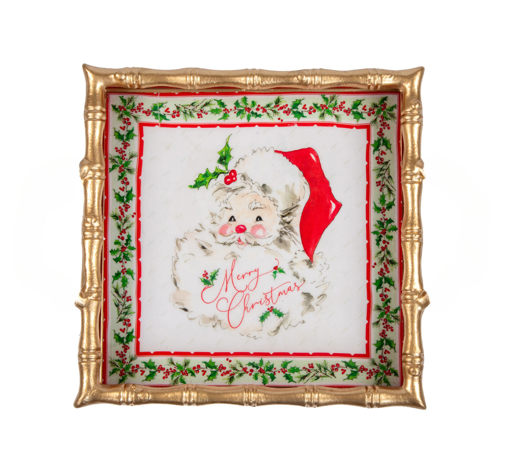 Merry Enameled Chang Mai Tray 6x6 - Red - Avail 12/05