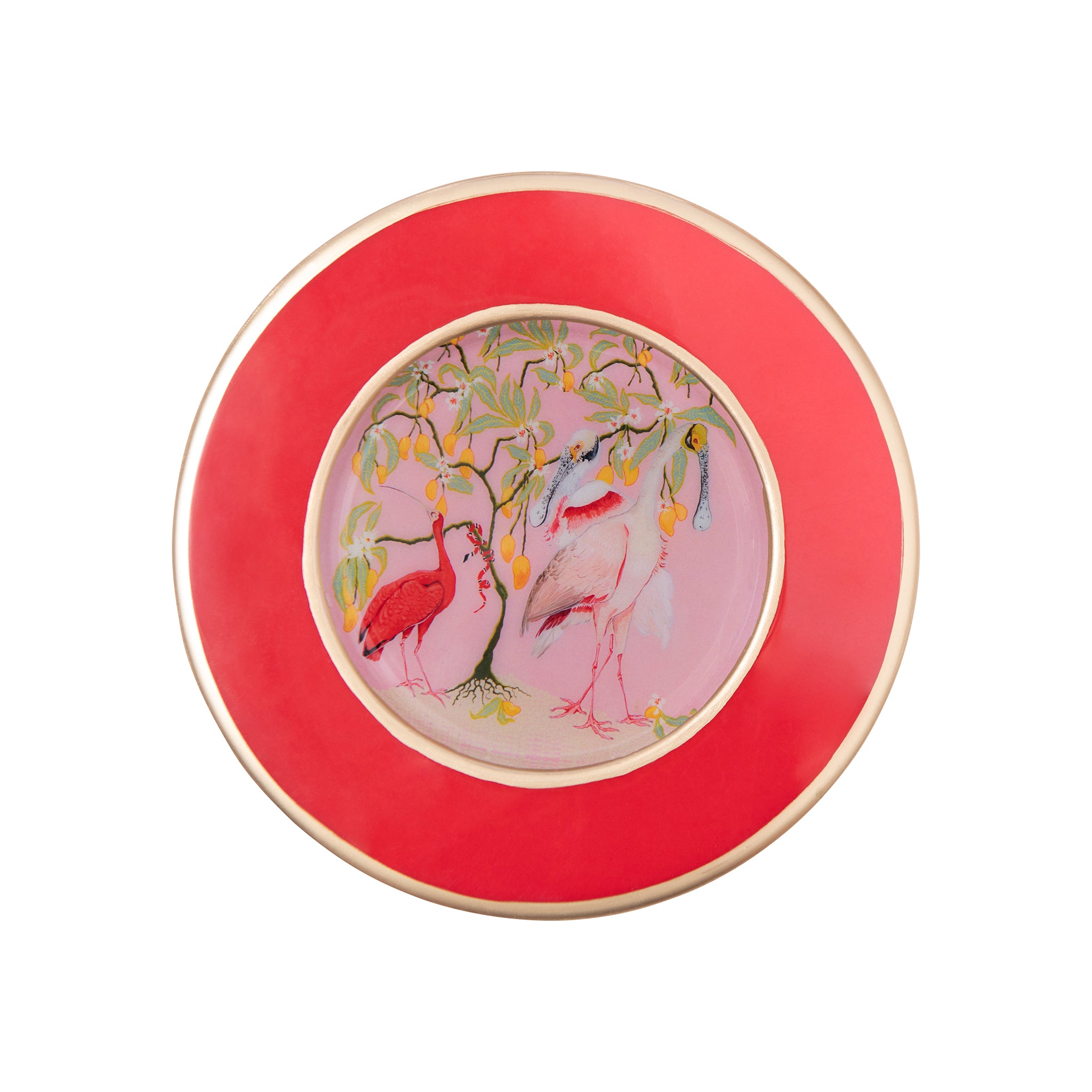 AS-IS - Spoonbill Birds Dessert Plate (4pk) - Seconds FINAL SALE