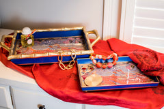 Dragon Enameled Multi-Color Rectangle Decorative Vanity Tray - Oliver Tray