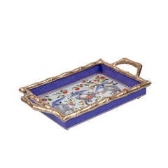 Monkey Trio Enameled Multi-Color Rectangle Serving Tray - Chang Mai Collection for Kitchen and Dining