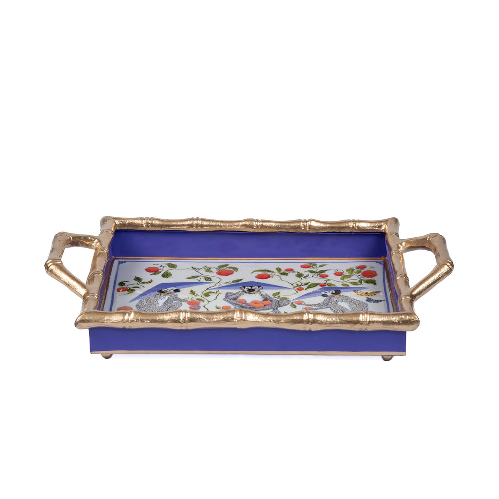 キーボード Prime Anodizing triple bingle tray Monkey Trio Enameled Multi-Color Rectangle Serving Tray