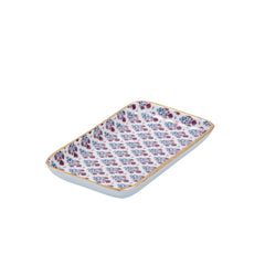 Lucinda Multi-Color Enameled Set of 2 Rectangle Vanity Trays, Catch All Trays - Rowan Decorative Trays