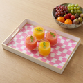 Checkered Ikat Enameled Rectangular Tray 10x15