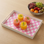 Checkered Ikat Enameled Rectangular Tray 10x15