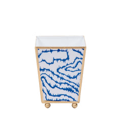 Heatwave Enameled Blue / Cobalt Blue Square Metal Cachepot for Bedroom, Office, Kitchen or Living Room