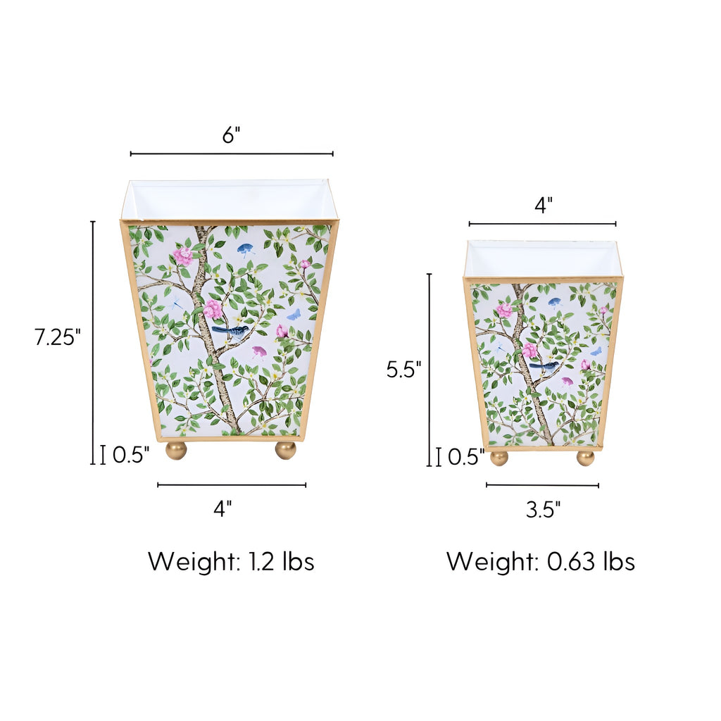 Elsie's Garden Enameled Square Cachepot Planter