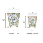 Elsie's Garden Enameled Square Cachepot Planter