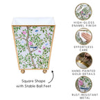 Elsie's Garden Enameled Square Cachepot Planter