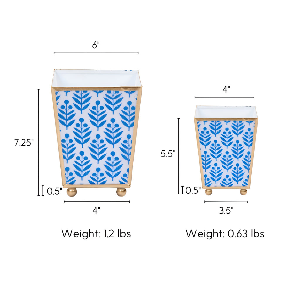 Lottie Enameled Square Cachepot Planter