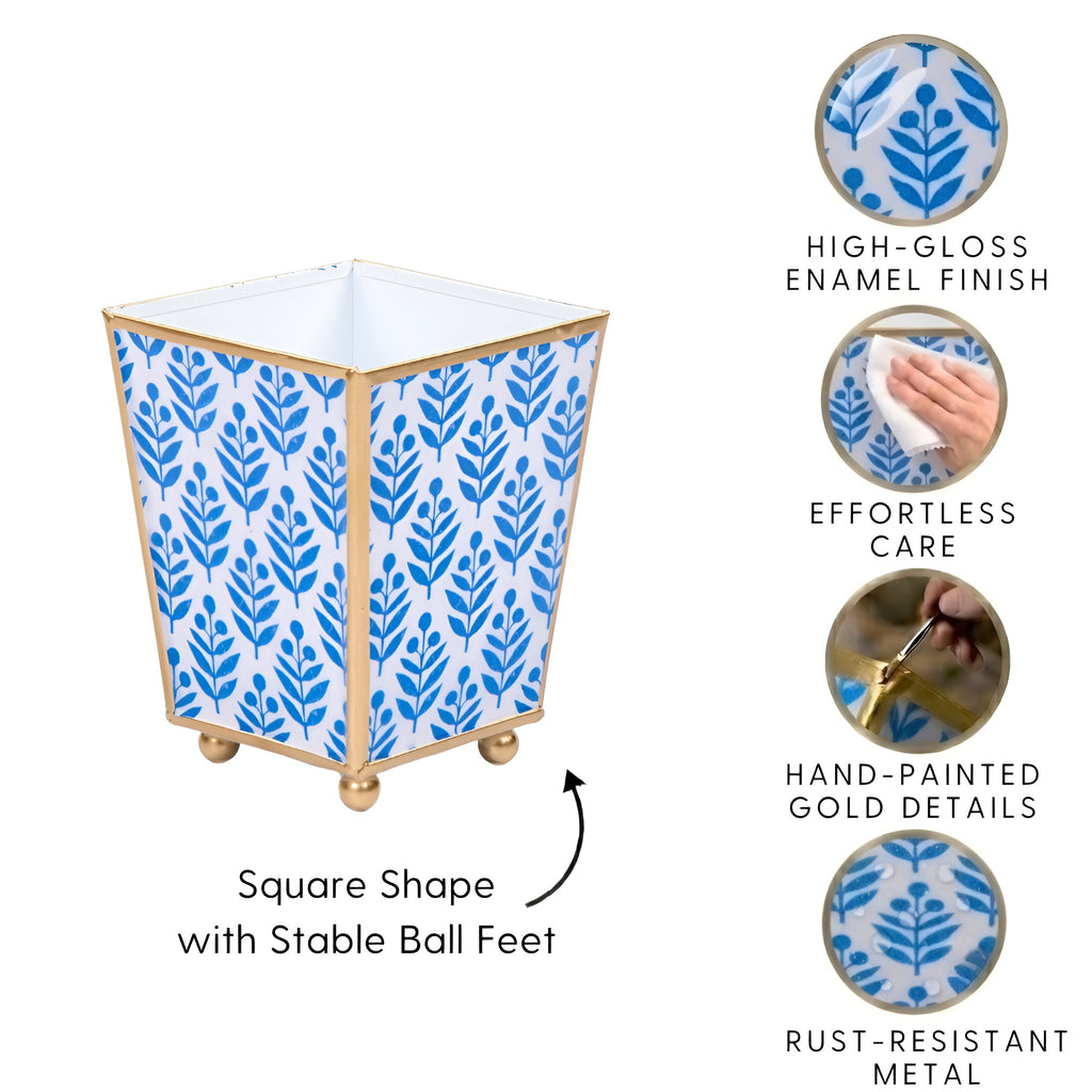 Lottie Enameled Square Cachepot Planter