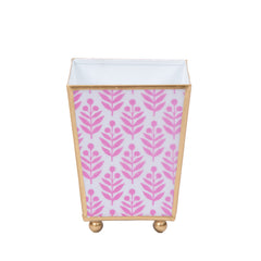 Lottie Enameled Pink Square Metal Cachepot Planter for Bedroom, Home Office, Kitchen, Living Room