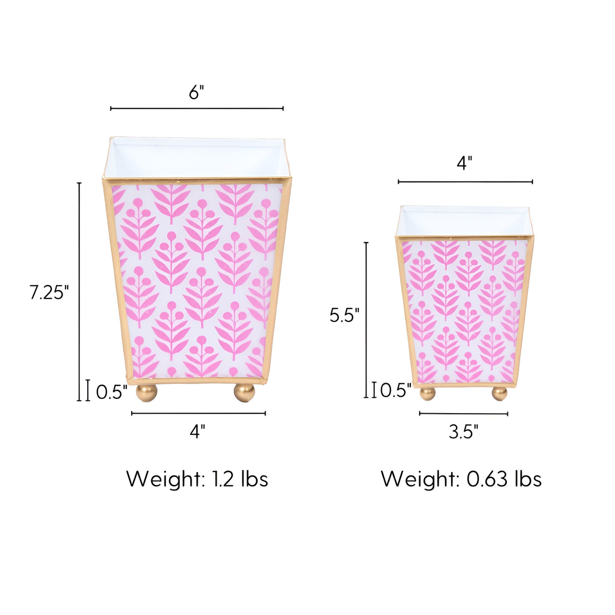 Lottie Enameled Square Cachepot Planter
