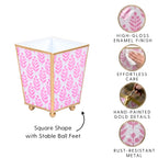 Lottie Enameled Square Cachepot Planter