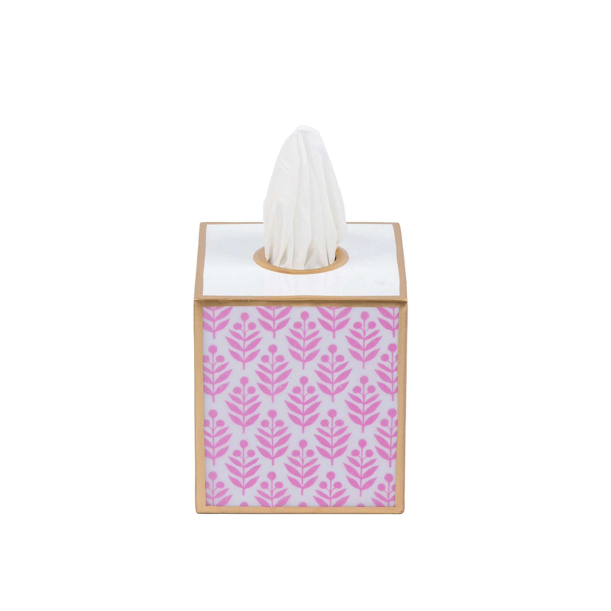 Lottie Enameled Tissue Box Cover - Pink