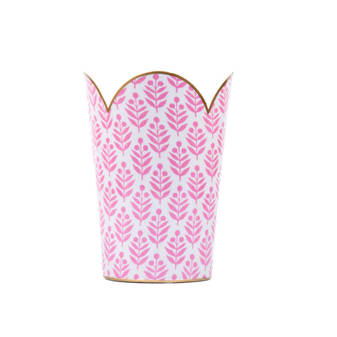 Lottie Enameled Tulip Wastebasket - Pink