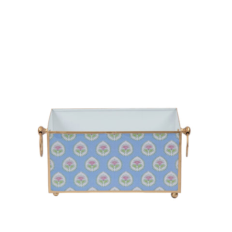 Enameled Multi-Color Rectangular Cachepot For Bedroom / Office / Kitchen / Living Room  - Metal Construction 6 in x 6 in x 12 in - The Daphne Collection - Avail 05/17
