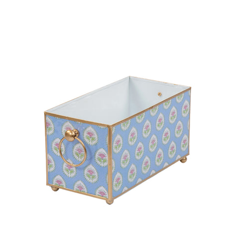 Enameled Multi-Color Rectangular Cachepot For Bedroom / Office / Kitchen / Living Room  - Metal Construction 6 in x 6 in x 12 in - The Daphne Collection - Avail 05/17