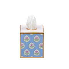 Daphne Enameled Multi-Color Square Metal Tissue Box Cover for Bathroom, Vanity, Bedroom, Home Office