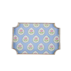 Daphne Multi-color Enameled Rectangle Decorative Serving Tray - for Kitchen, Barware, Vanity, Jaye Tray