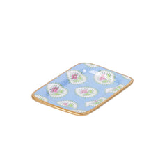 Daphne Multi-Color Enameled Rectangle Soap Dish, Catch All Tray, Jewelry Tray for Bathroom, Vanity, Sink - Decorative Laney Tray