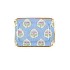 Daphne Multi-Color Enameled Rectangle Soap Dish, Catch All Tray, Jewelry Tray for Bathroom, Vanity, Sink - Decorative Laney Tray