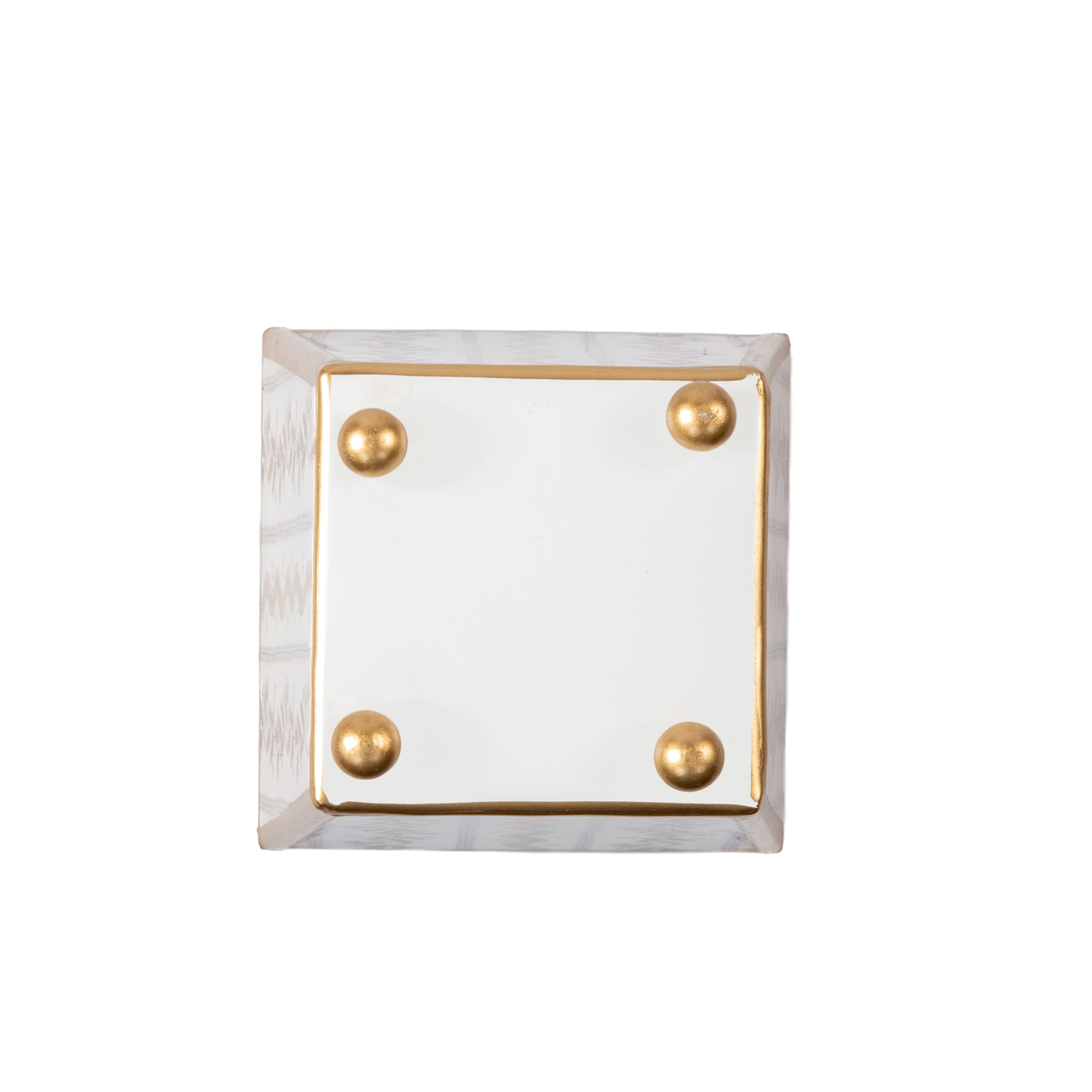 Emma Stripe Enameled Square Cachepot Planter - Avail 08/24