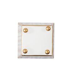 Emma Stripe Enameled Square Cachepot Planter - Avail 08/24