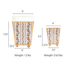Emma Stripe Enameled Square Cachepot Planter
