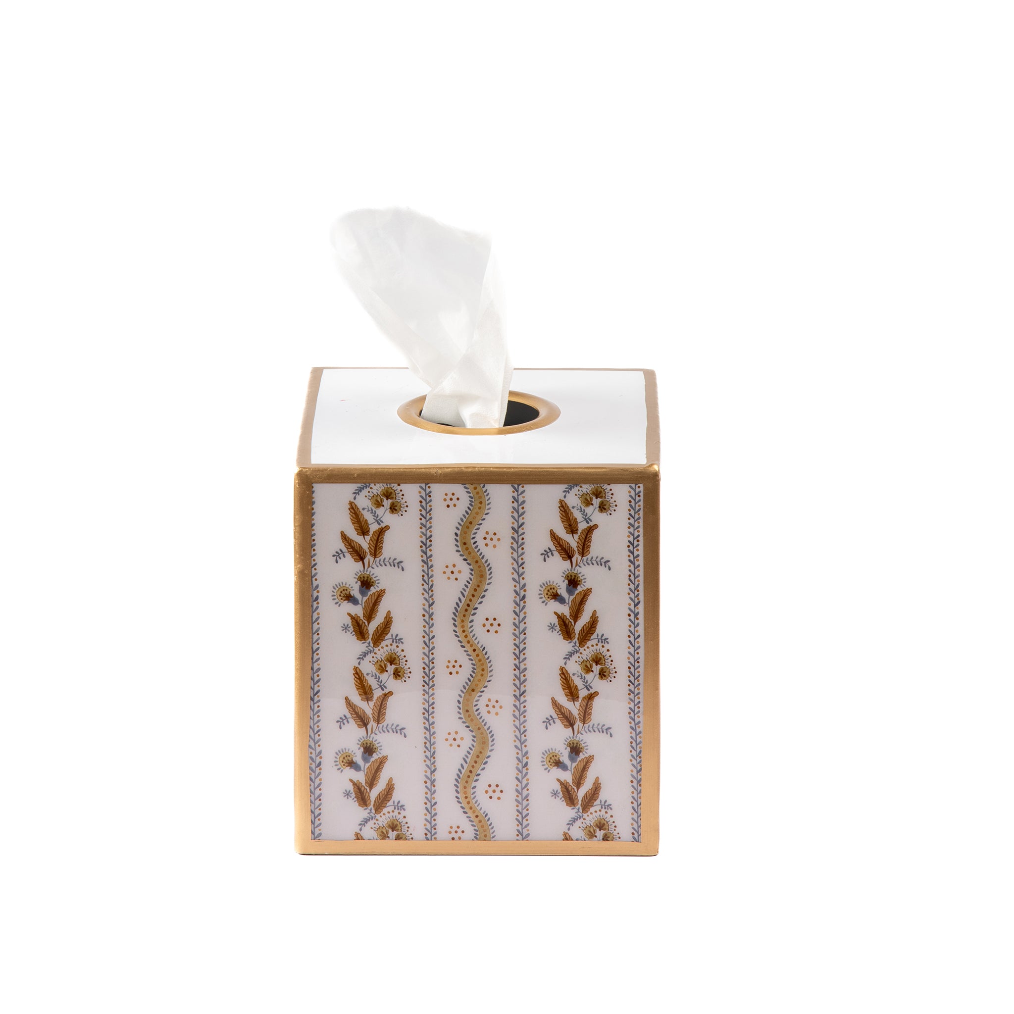 Emma Stripe Enameled Tissue Box Cover - Avail 08/24