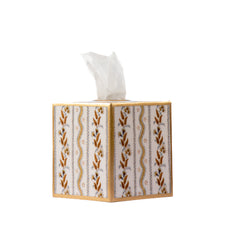 Emma Stripe Enameled Tissue Box Cover - Avail 08/24
