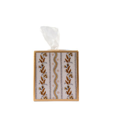 Emma Stripe Enameled Tissue Box Cover - Avail 08/24