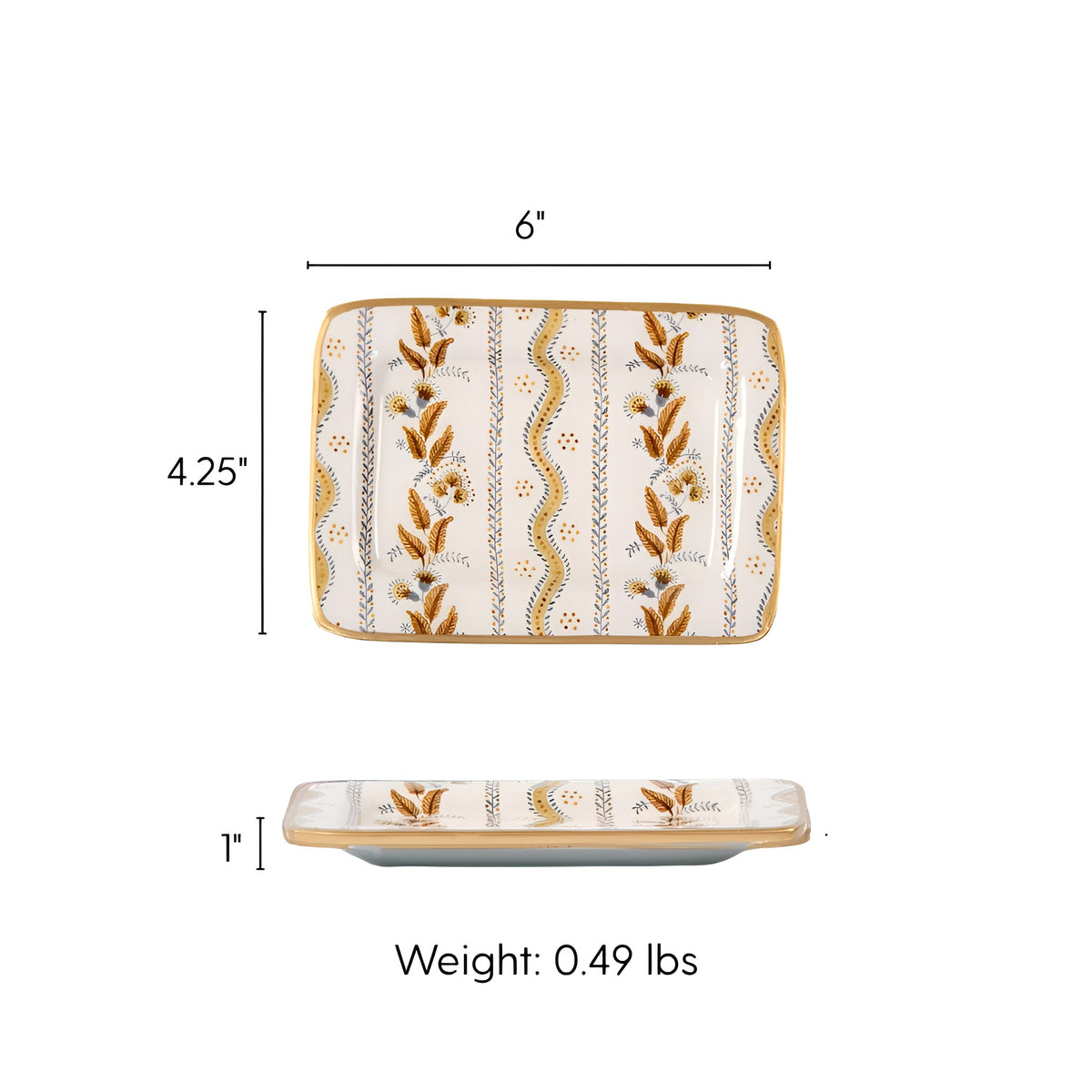 Emma Stripe Enameled Laney Soap Dish