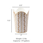 Emma Stripe Enameled Tulip Wastebasket