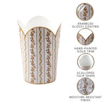 Emma Stripe Enameled Tulip Wastebasket