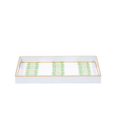 Clarabelle Green Rectangle Decorative Serving Tray - for Kitchen, Barware, Vanity