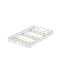 Clarabelle Green Rectangle Decorative Serving Tray - for Kitchen, Barware, Vanity