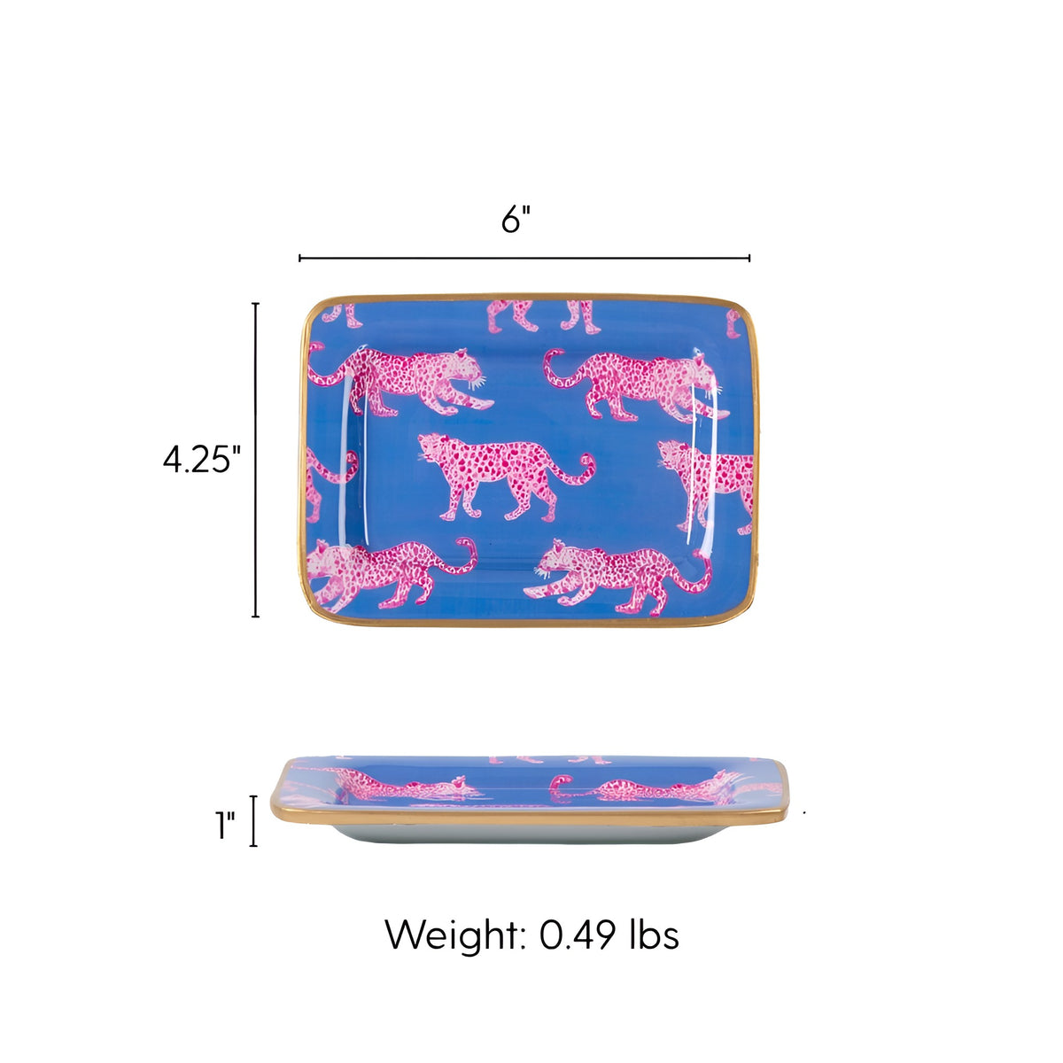 Pink Leopards Enameled Laney Soap Dish