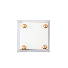 Scallops Enameled Square Cachepot Planter - Avail 08/24