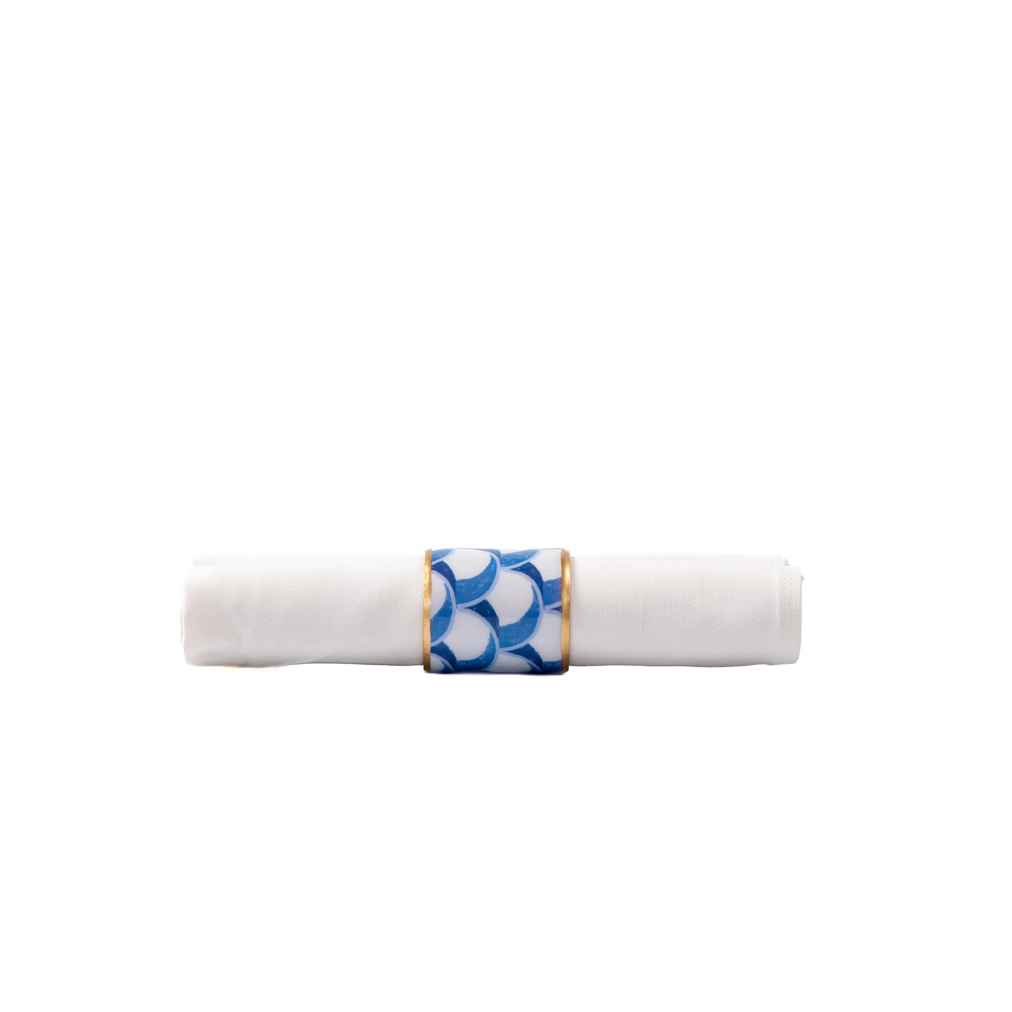 Scallops Enameled Napkin Ring (4pk) - Avail 08/24