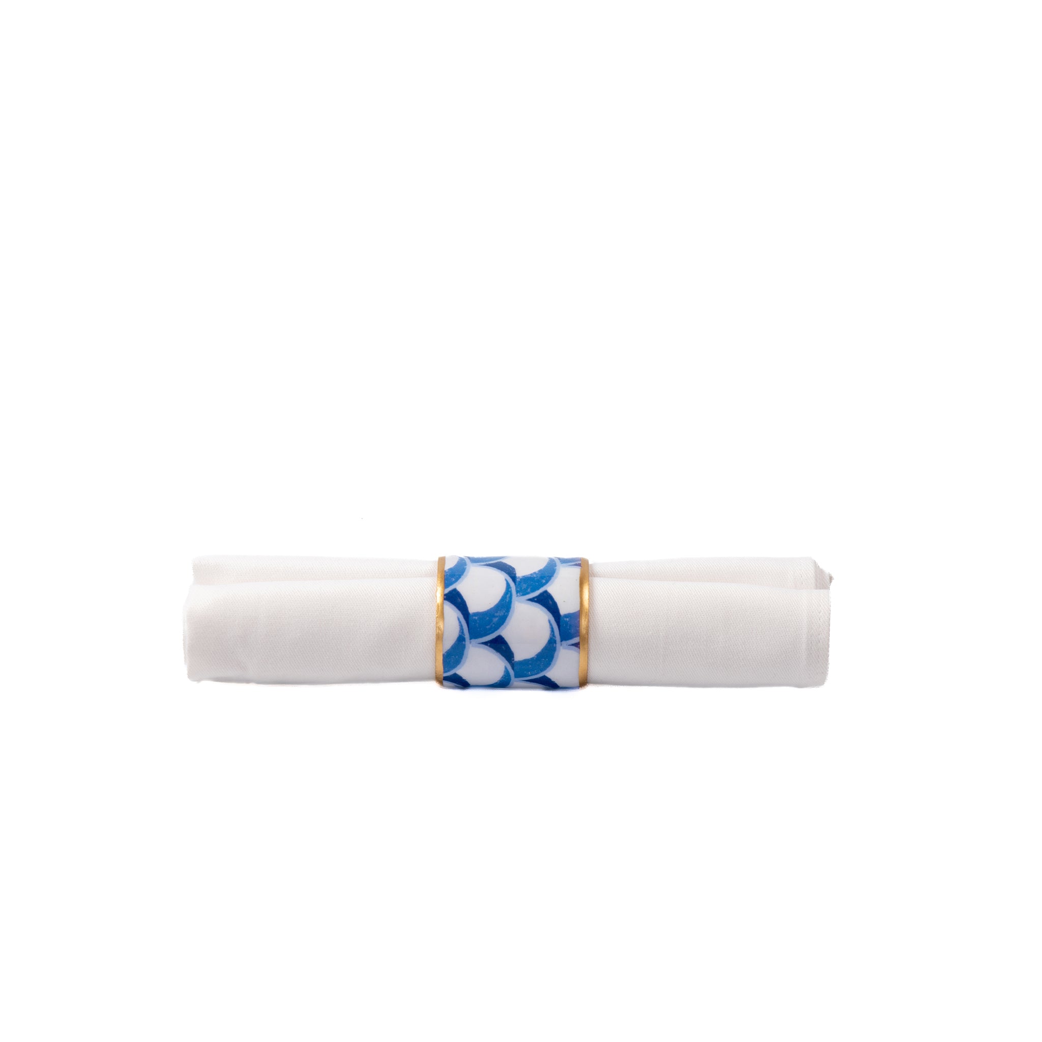 Scallops Enameled Napkin Ring (4pk) - Avail 08/24