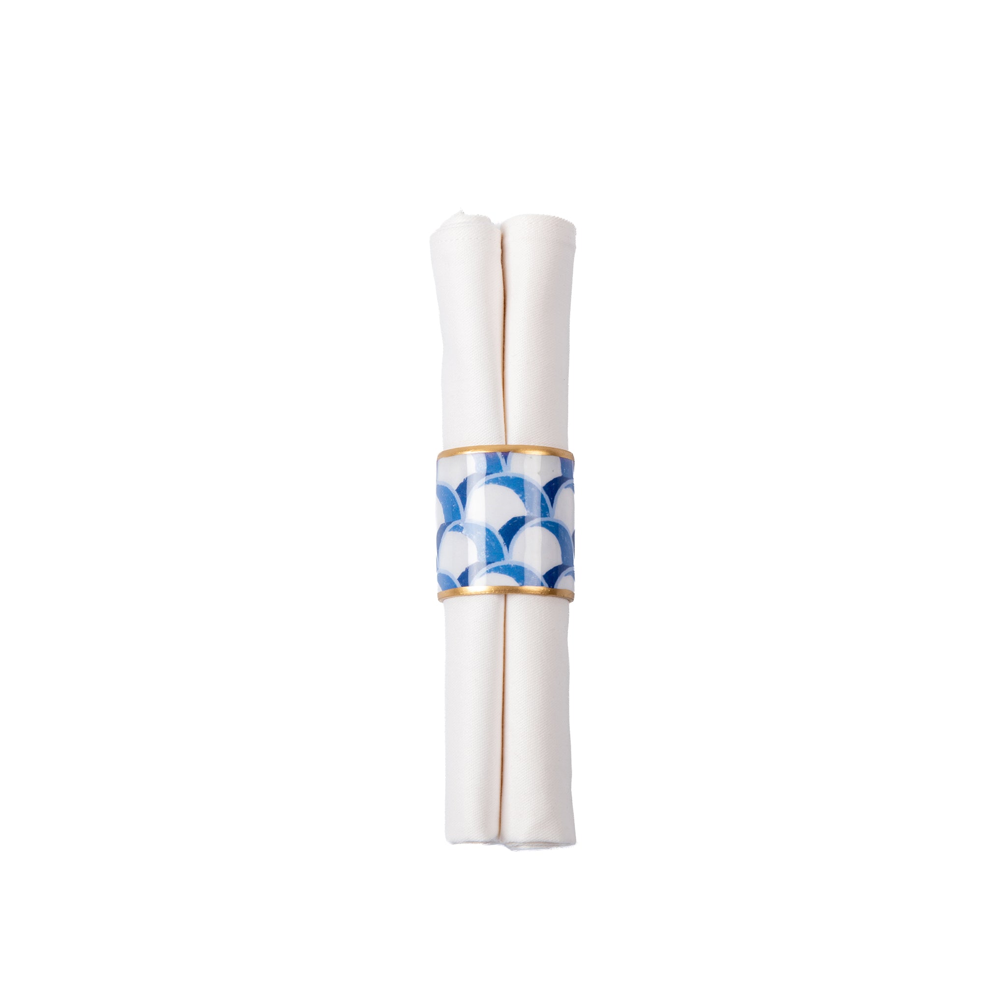 Scallops Enameled Napkin Ring (4pk) - Avail 08/24