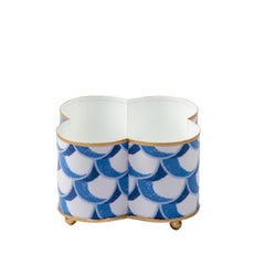 Scallops Enameled Quatrefoil Cachepot Planter - Avail 08/24